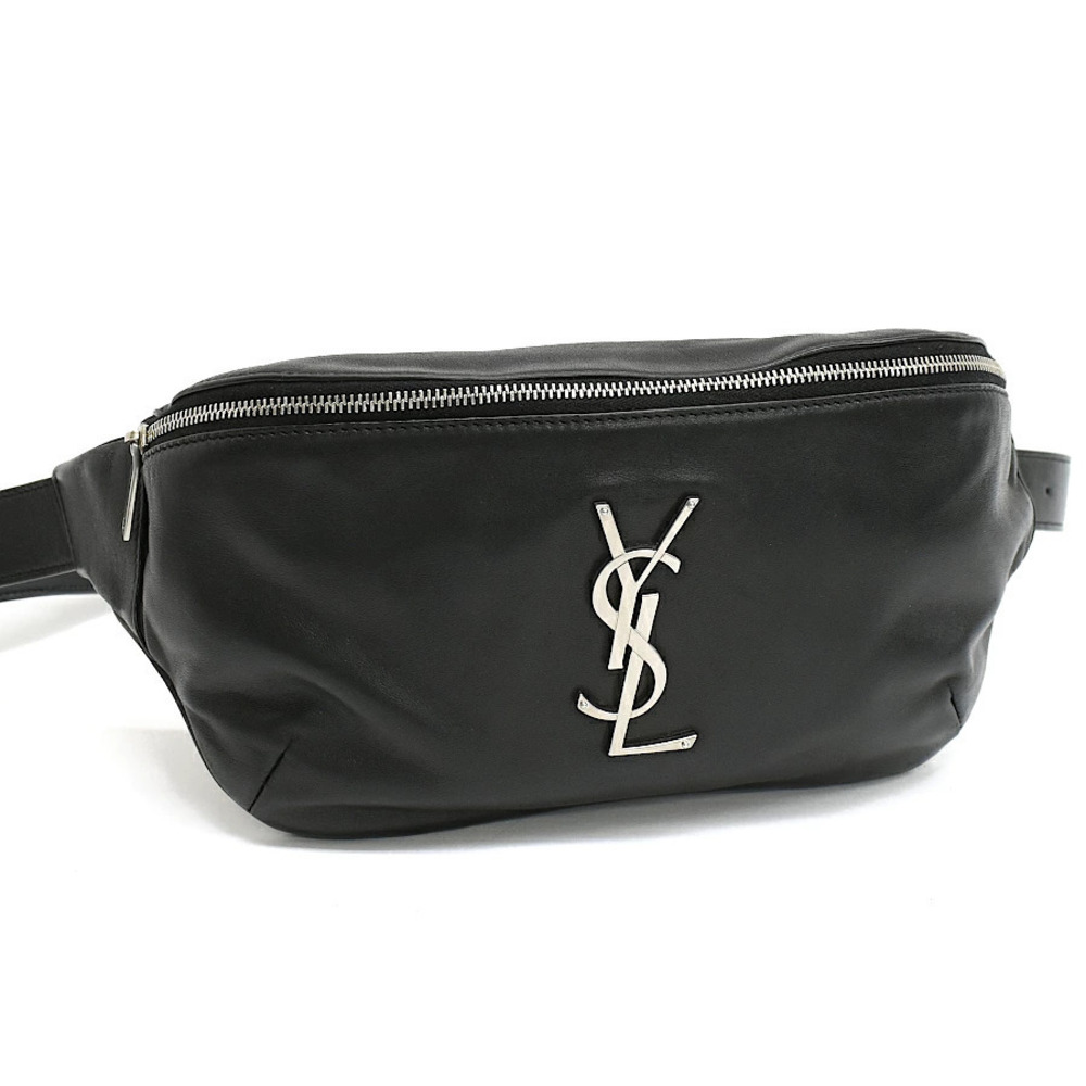 Saint Laurent Paris Monogram Belt Bag Body Leather Black YSL